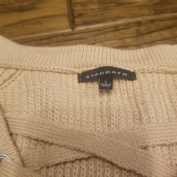 Staccato Lace-up-front sweater Dusty Mauve Large - Picture 2 of 5